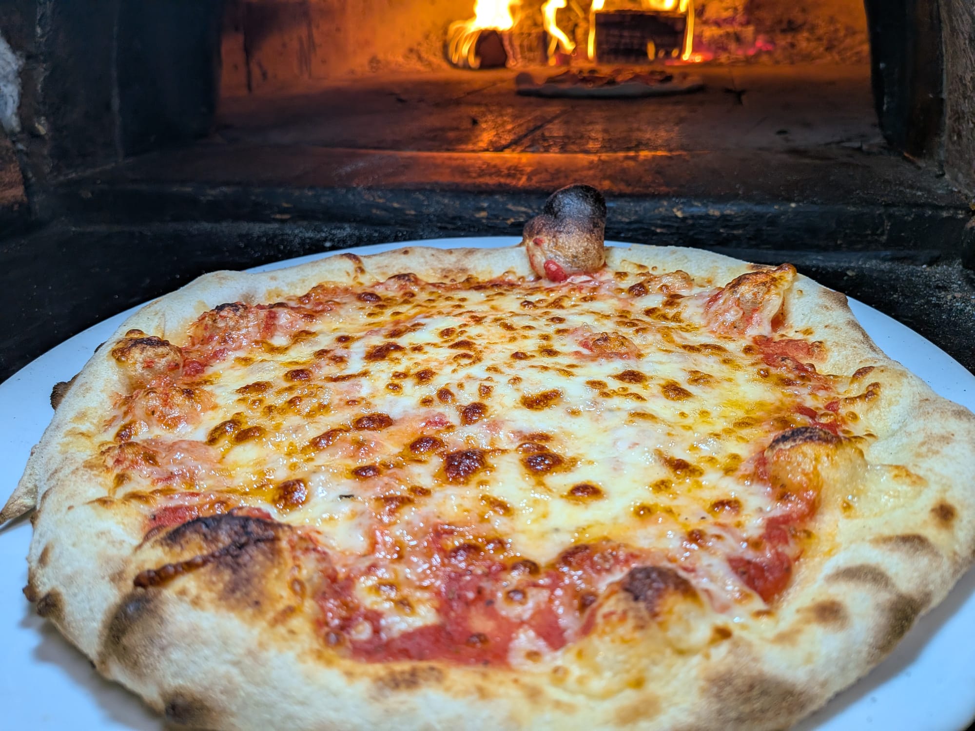 Stone-baked pizza fresh from the wood-fired oven at Verona Kitchen & Bar